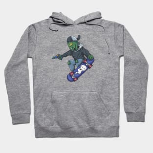 Alien Skateboarder with Ray Gun Hoodie